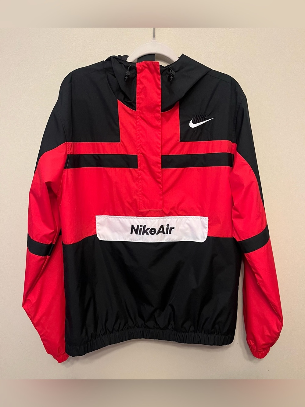 Nike Air 1978 Woven Half-Zip Windbreaker Jacket Mens Medium University Red Black
